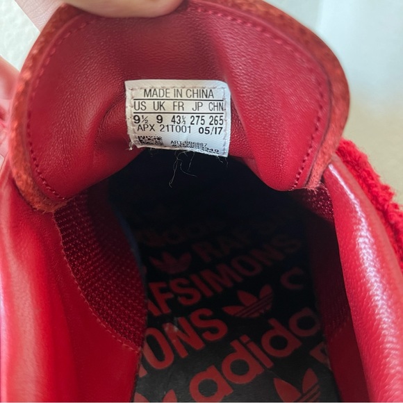 Adidas Stan Smith x Raf Simons Comfort Badge Power Red BB6887 Sneaker - Picture 7 of 8